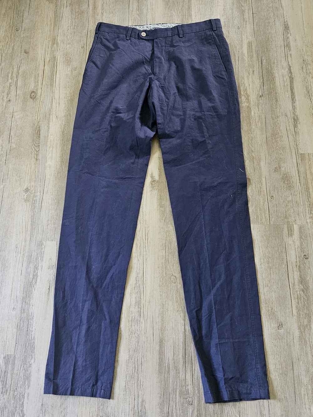 Suitsupply Navy Blue Men's Cotton Linen Blrnd Causal Dress Pants Eur 48r Medium